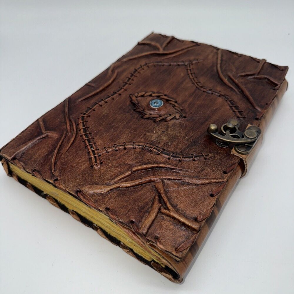 Handmade Paper Notebook Leather Evil Eye Journal Disney Hocus Pocus Gothic Goth - Picture 9 of 9